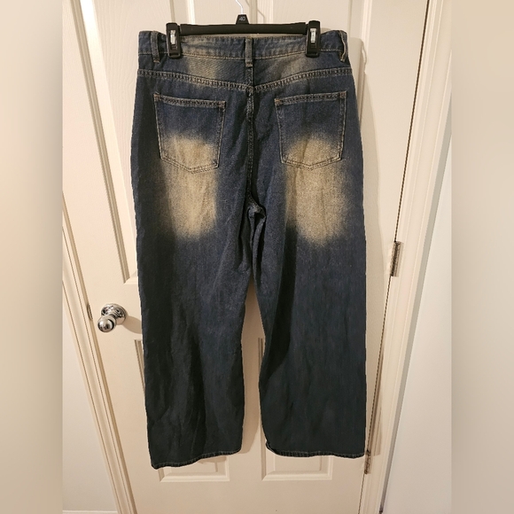 Cider NWT Denim Mid Rise Washed Button Pocket Straight Leg Jeans Size XL - Picture 4 of 6